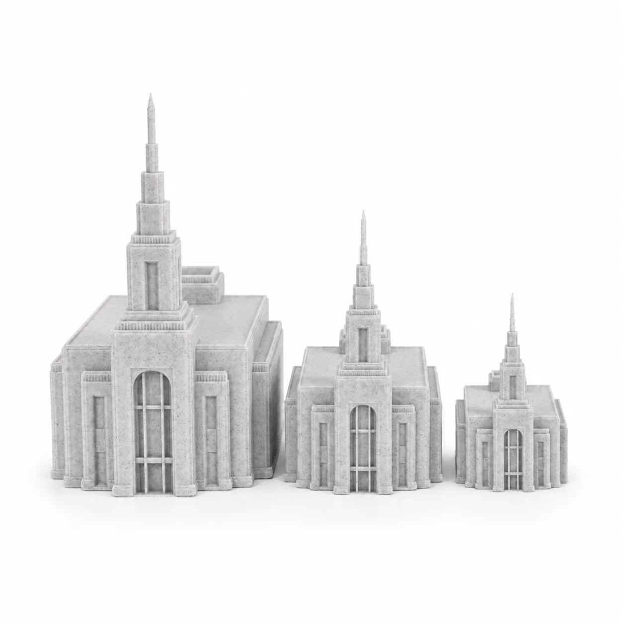 Auckland Temple 3D printed model in Marble Grey - alternate angle