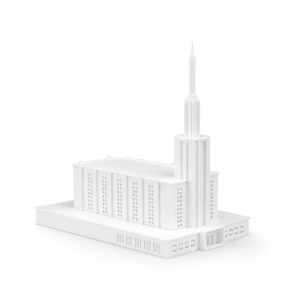 Interactive 3D model of the Hamilton New Zealand Temple miniature. Drag to rotate and zoom.
